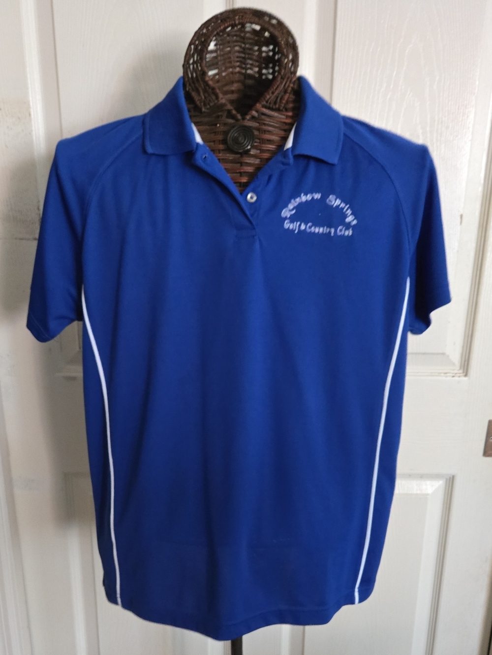 Women's Blue Embroidered Polo Shirt - Golf & Country Club-Size L